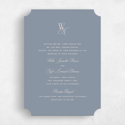 Blue Ticket Wedding Invitation - Lux Portrait