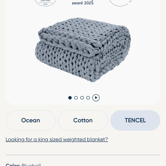 Queen weighted Blanket (Tencel)—Driftwood, Sage, or Blue