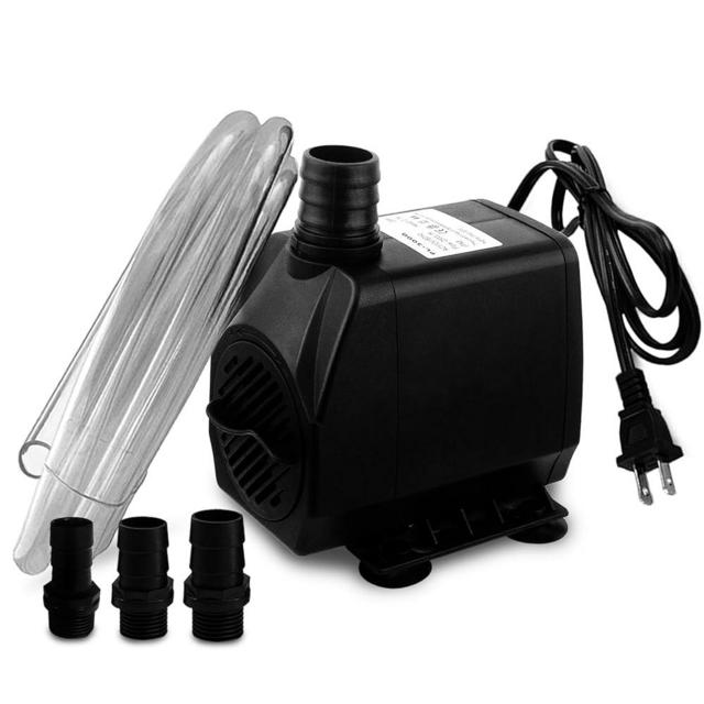 PULACO Large Flow: 800GPH（3000L/H）Submersible Pump with 6.5 ft Tubing, 45Watt Durable Fountain Water Pump With 4 Nozzles For Above 80 gallons Fish Tank or Pond