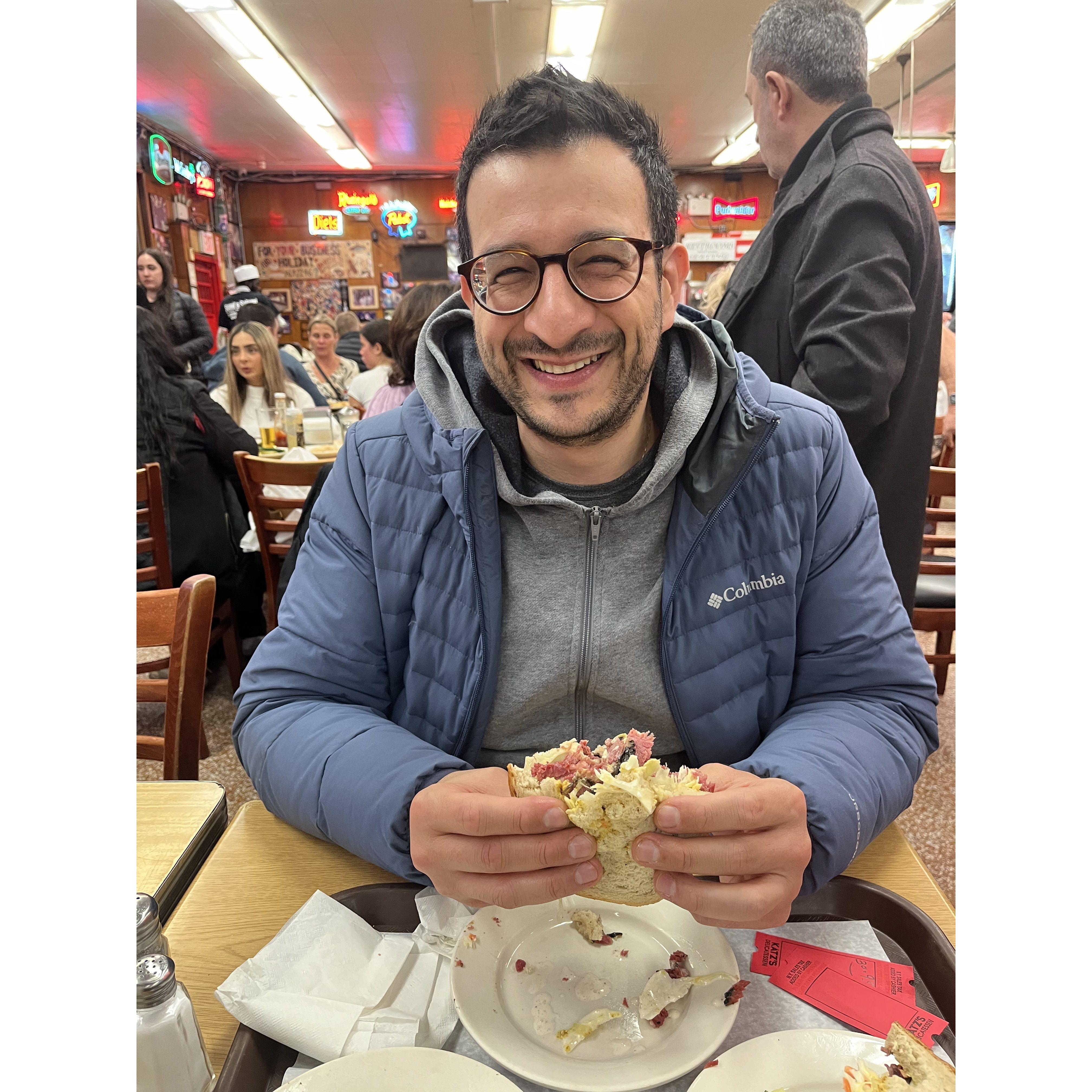 Salvo's first Katz Deli experience in NYC