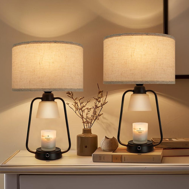 Artin-X 2 Pack Candle Warmer Lamp with Timer Dimmable Table Lamp for New Home Decor,Birthday Gifts Wax Warmer Lamp for Jar Candles with 6 Bulbs