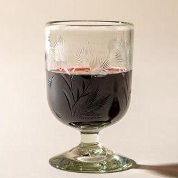 Wine Glass - Etched Thistle Recycled Glassware