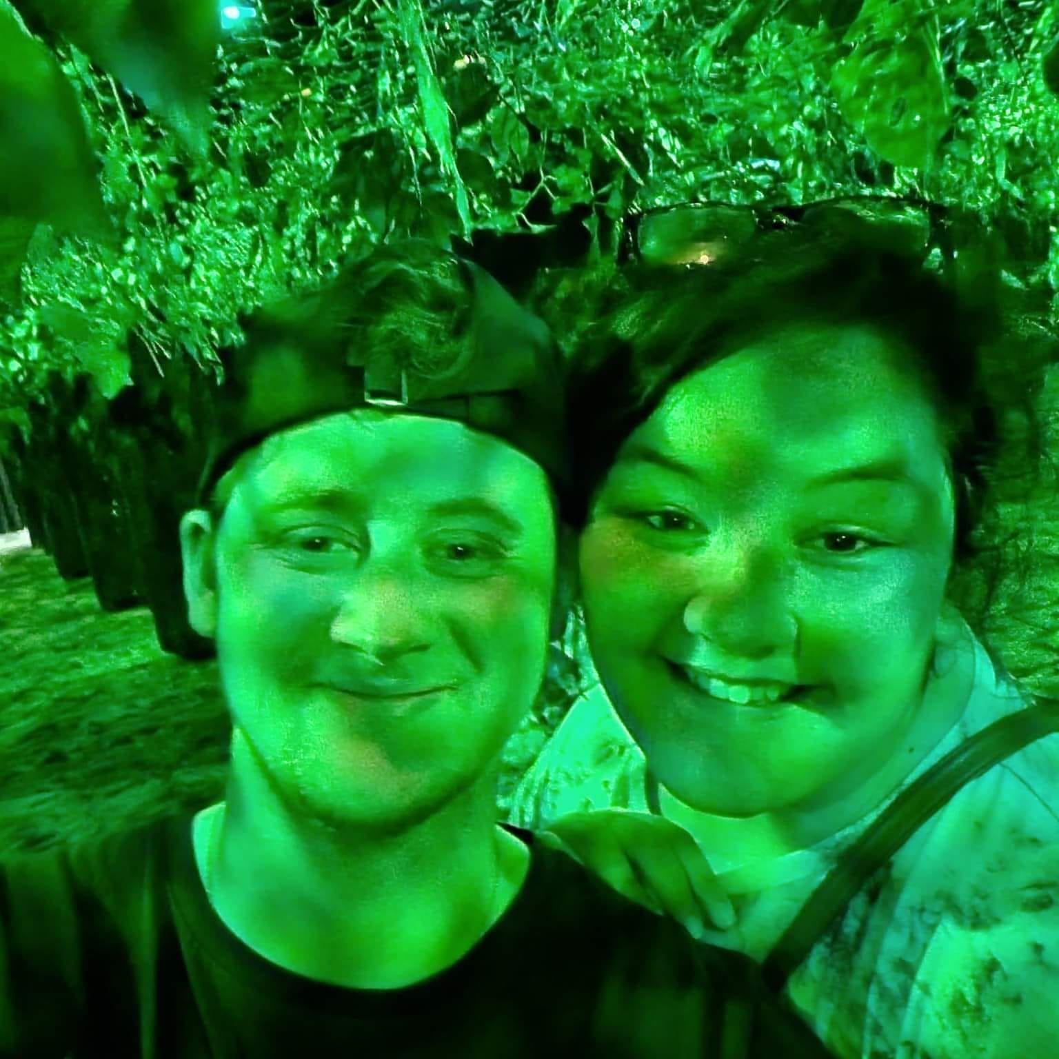 In the mirror maze in Butterfly Palace