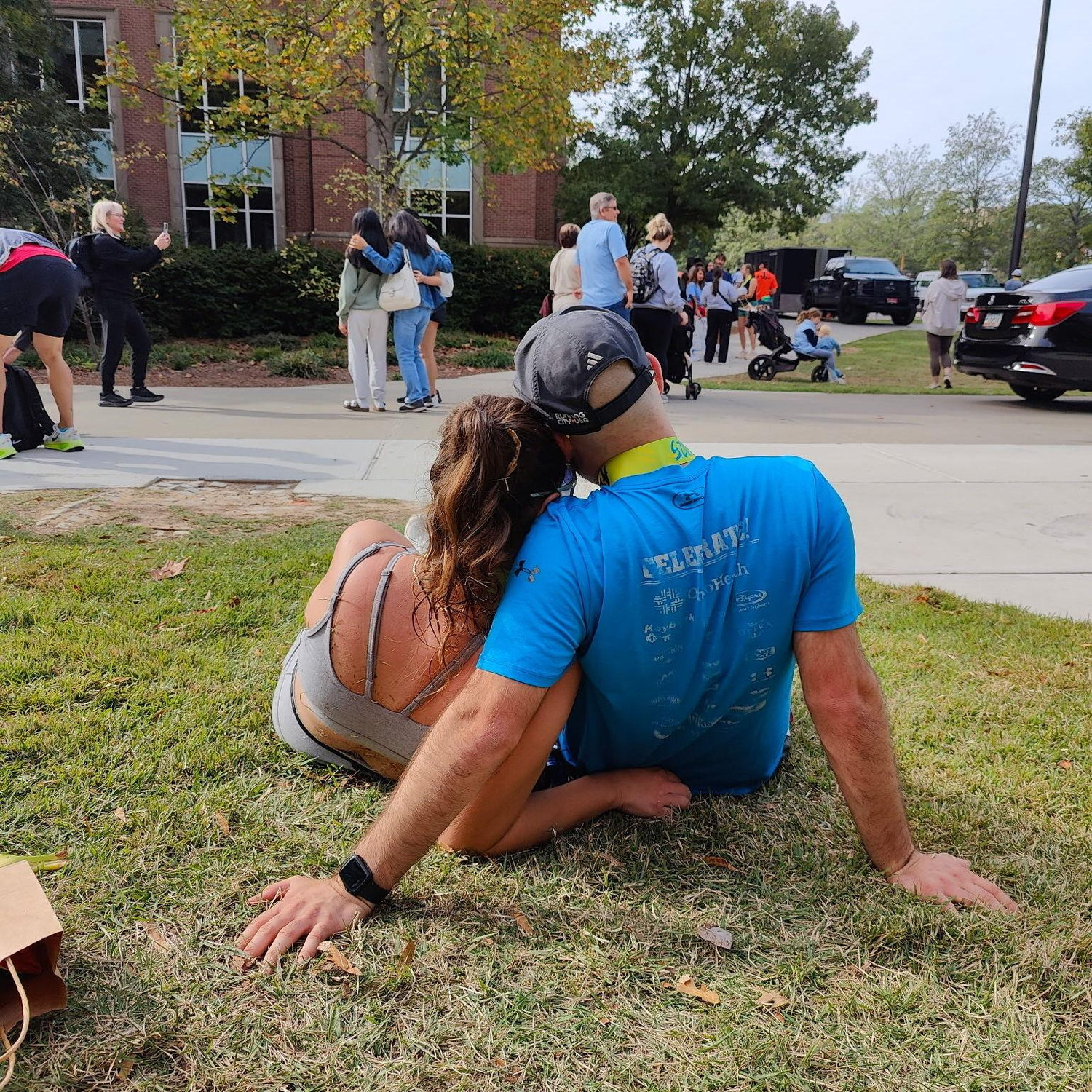 Chas' personal favorite photo captured during early dating. Post half marathon cool-down.