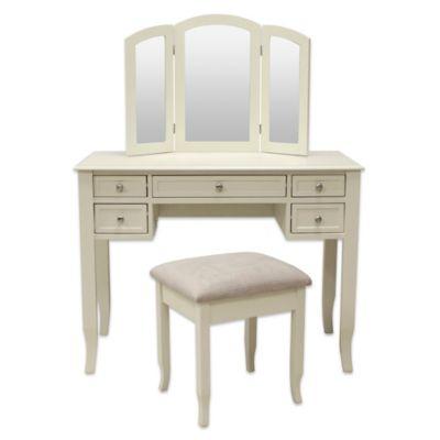 Charlotte 2-Piece Vanity Set with Power Strip and USB in Ivory