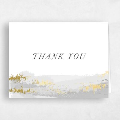 Gray, Grey Wedding Thank You - Ione Landscape Foil