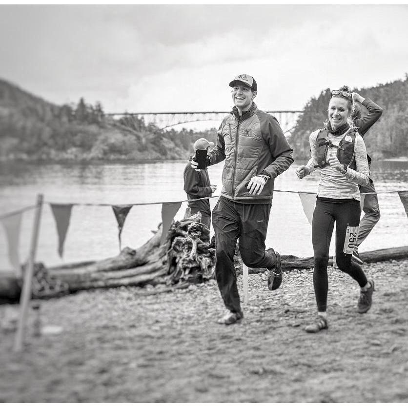 Deception Pass 25K, in Washington. Ryan ran with Regan across the finish line.