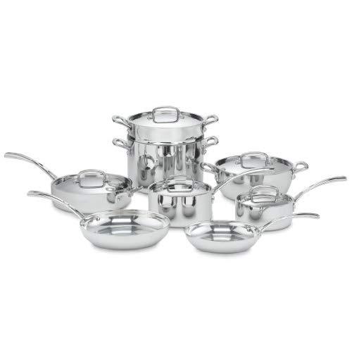 Cuisinart FCT-13 French Classic Tri-Ply Stainless 13-Piece Cookware Set, Silver