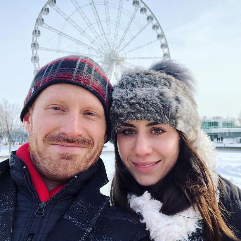 Trying to smile in -7 degree temps in Montreal