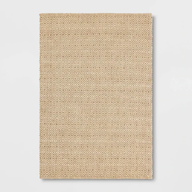 4'x6' Jute Diamond Area Rug Tan/Ivory - Threshold™