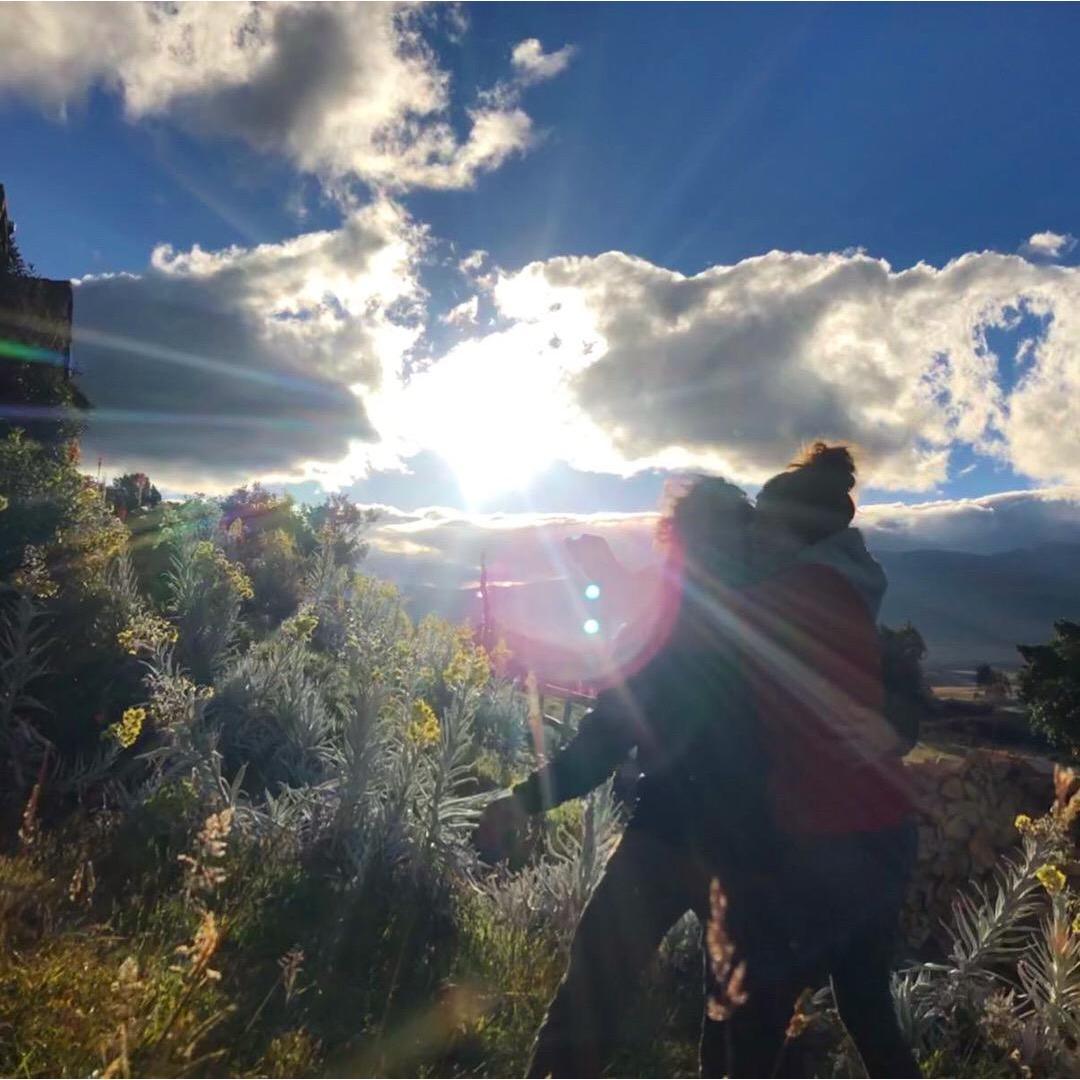 Surrounded by llamas, sunshine and mountains - I said yes while a blue ring pop was placed on my finger :)
