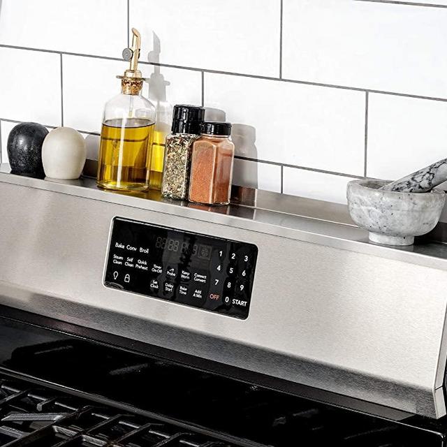 StoveShelf Magnetic Shelf for Kitchen Stove - Kitchen Storage Solution with Zero Installation - Stainless Steel - 20" Length