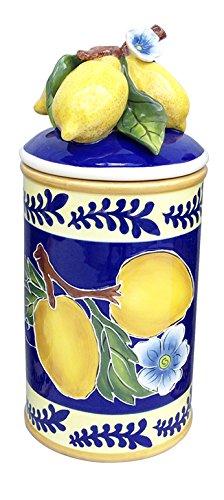 Blue Sky Ceramic Lemon Canister, Medium, Multicolor