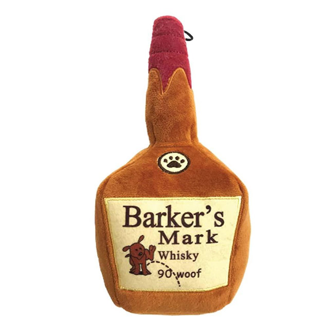 Lulubelles Barker's Mark Plush Dog Toy with Squeaker | Funny Dog Birthday Gift | Fun, Durable, and Safe | Huxley & Kent Squeaky Dog Toys