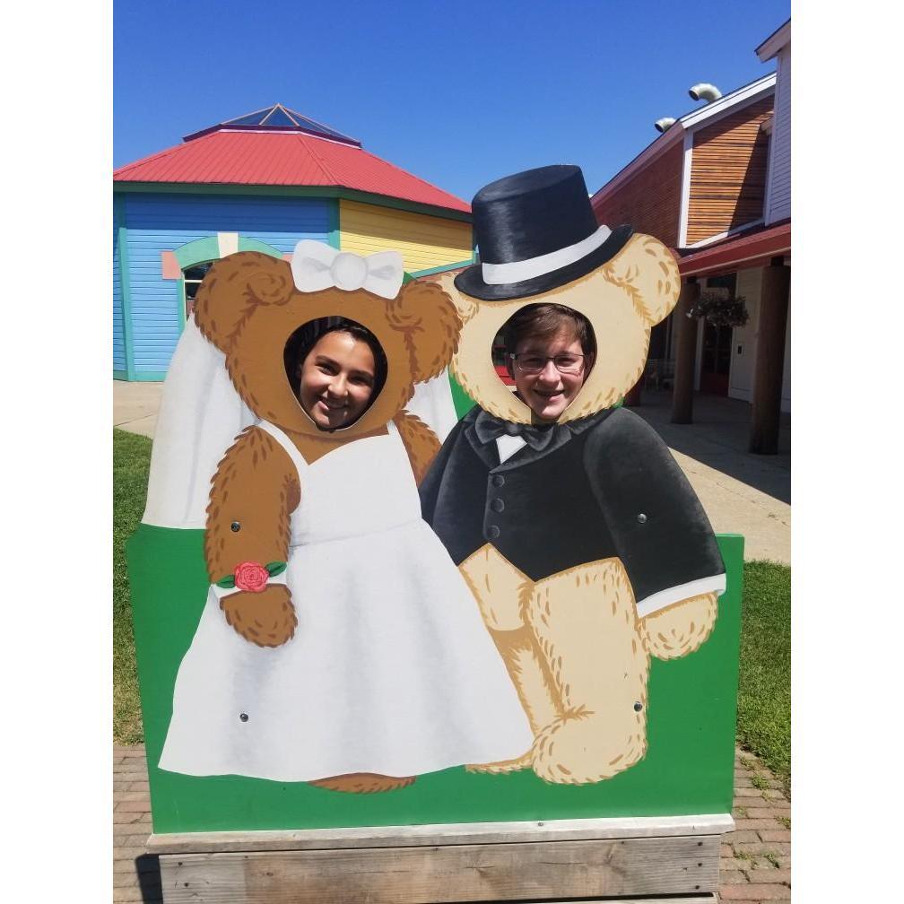 At the teddy bear factory in Vermont! The foreshadowing... haha!