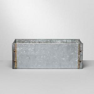 Galvanized Rectangle Vase with Flower Frogger - Hearth & Hand™ with Magnolia
