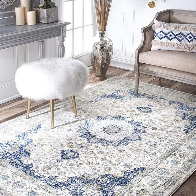 nuLOOM Paisley Verona Vintage Persian Area Rug, 6' 7" x 9', Blue