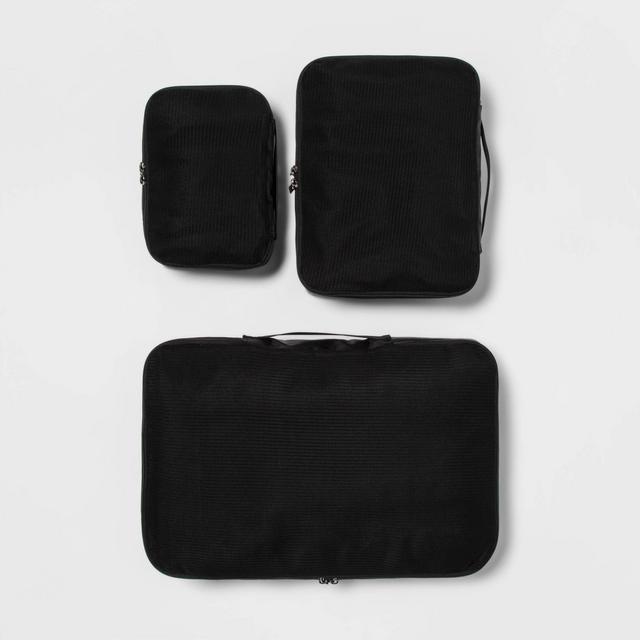 3pc Packing Cube Set Black - Open Story™