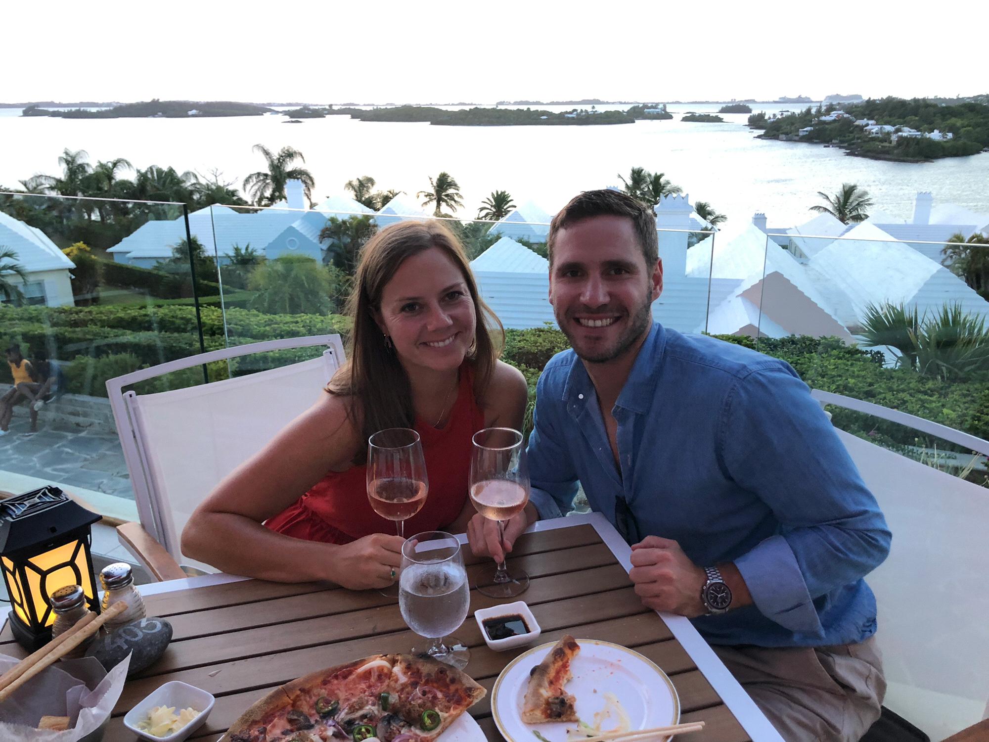 A sunset dinner in Bermuda.