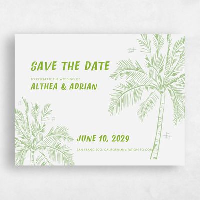 Apple, Green Wedding Save the Date - Ocaso Landscape