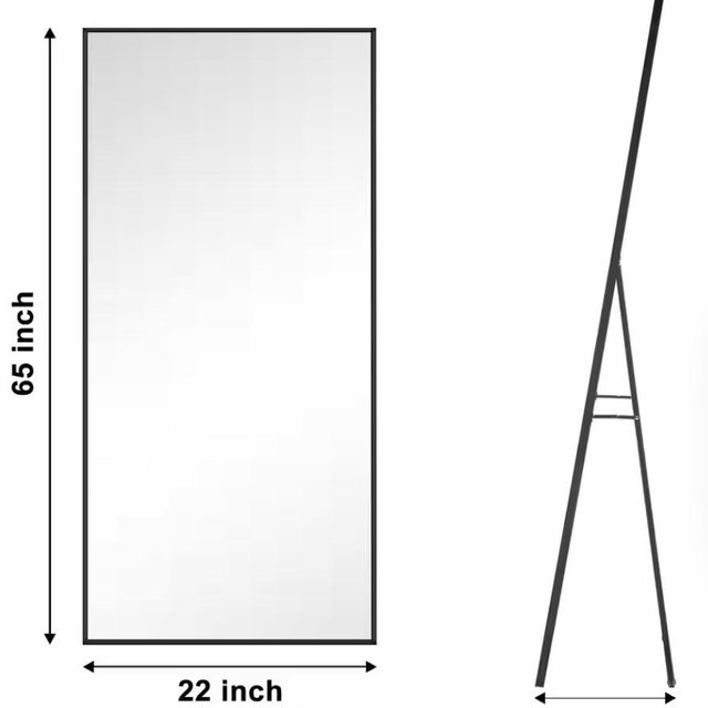 Modern Rectangle Aluminum Alloy Full Length Mirror Black Wall Mirror/Floor Mirror
