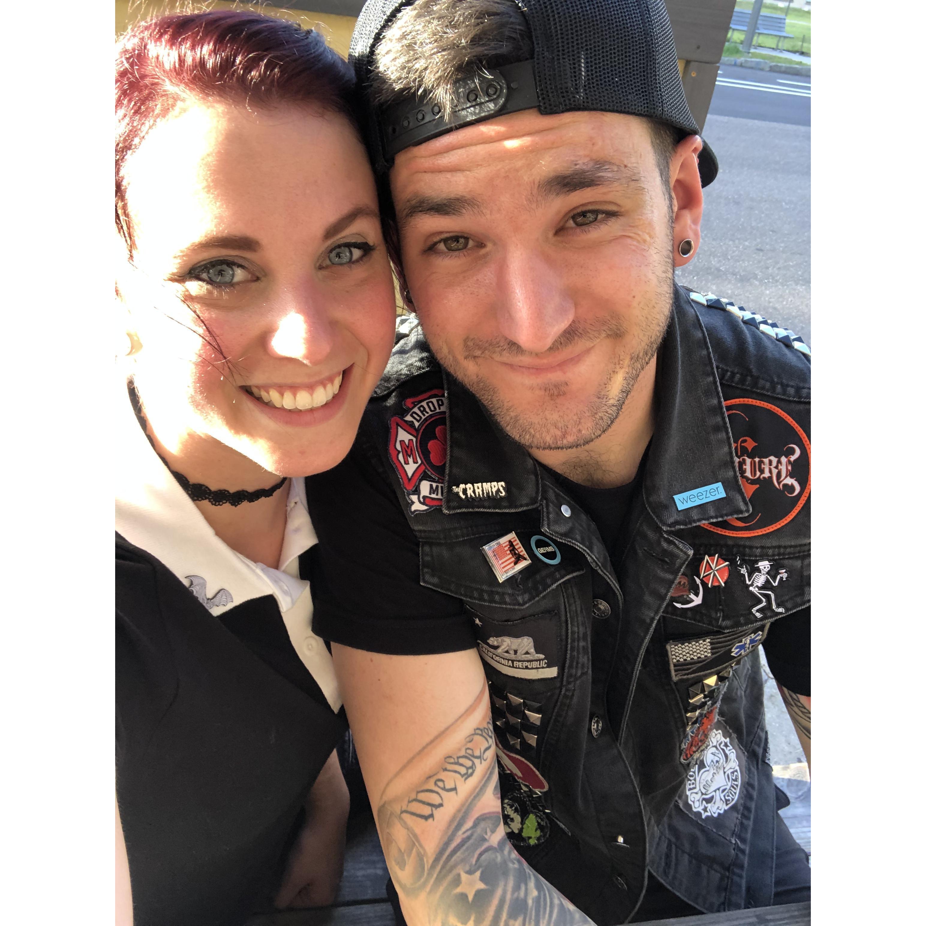 Us getting ready to head into another concert!!