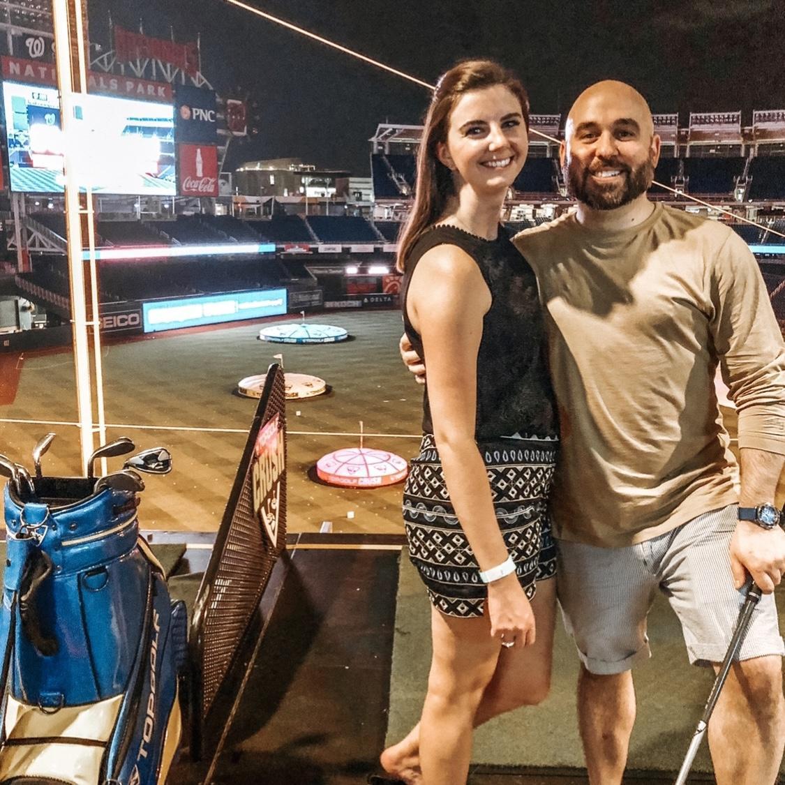 Playing Top Golf at Nationals Stadium in the Summer 2019.