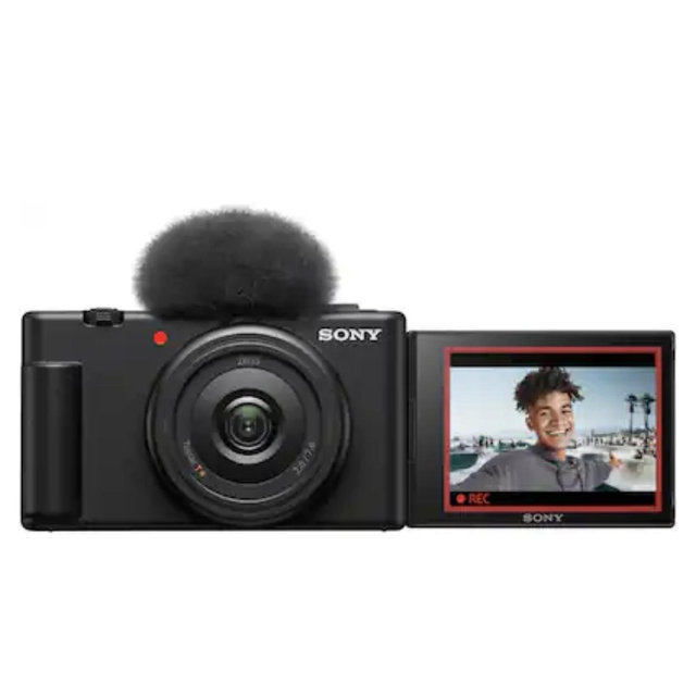 Sony - ZV-1F Vlog Camera for Content Creators and Vloggers - Black