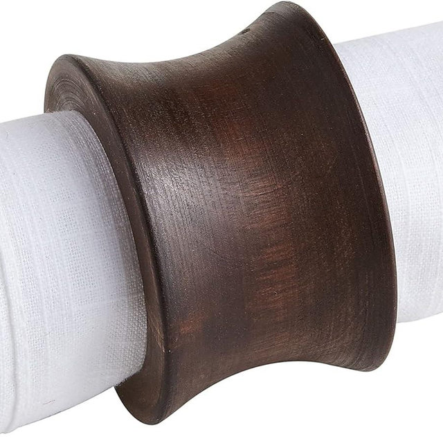 BIFFELY Rustic Napkin Rings Set of 4, Wooden Napkin Holders for Dining Tableware, Napkin Rings Bulk, Dinning Table, Everyday, Wedding, Anniversary Festival Baptism Thanksgiving Party of Table Setting