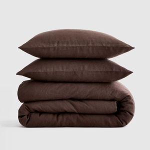 European Linen Duvet Cover Set - Full/Queen - Espresso