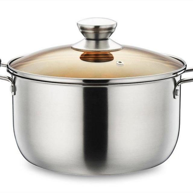 Stainless Steel Stockpot, P&P CHEF 4 Quart Stock Pot with Lid, Heat-Proof Double Handles - Dishwasher Safe