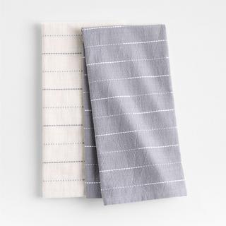 Dash Stripe Organic Cotton Dish Towels, Set of 2