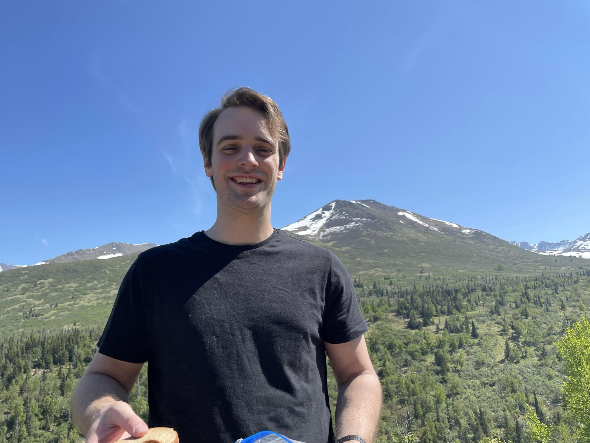 A hike and a handsome hiking buddy.