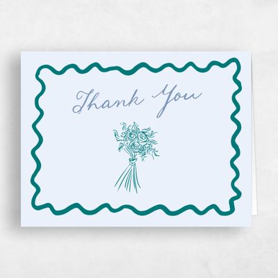 Light Sky, Blue Wedding Thank You - Cerise Landscape