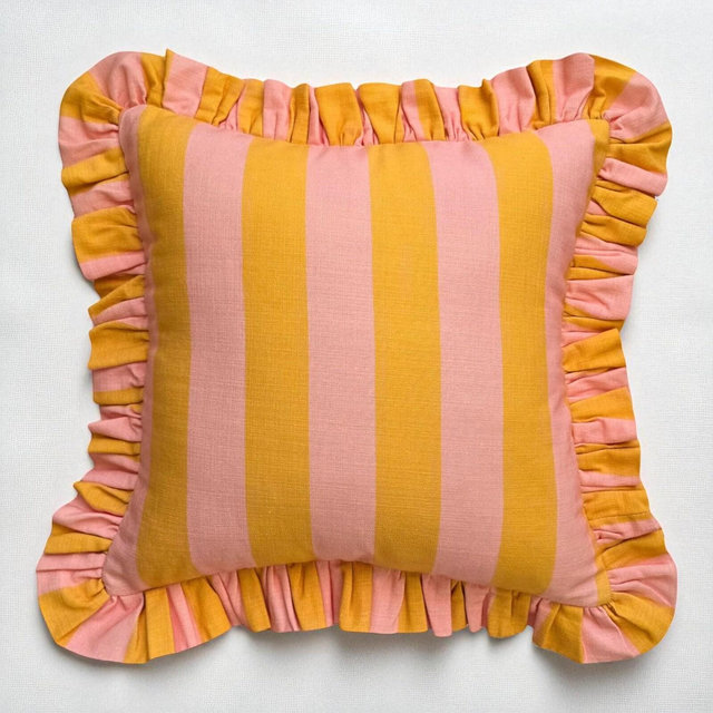 Bohemian Frill Striped Pillow Cover - Different Color Options With Frill Edges - Hello Mello Store