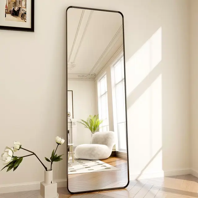 BEAUTYPEAK Rectangle Full Length Mirrors 64"x21",Black