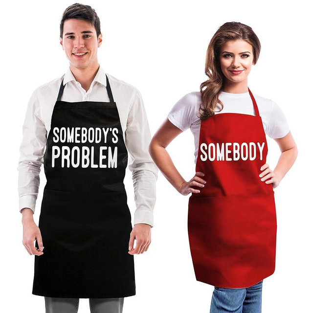Funny Couple Aprons - Anniversary, Bridal Shower, Birthday, Wedding, Engagement Kitchen Gift Set for Him Her Girlfriend