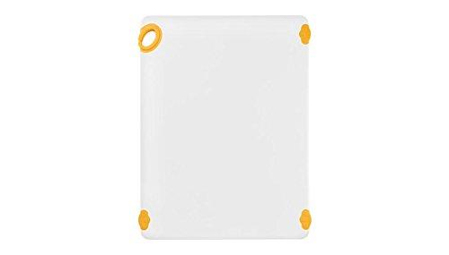 Winco CBN-1824YL, 18x24x0.5-Inch Rectangular Cutting Board with Yellow Rubber Grip Hook, Plastic Chopping Board (Yellow)
