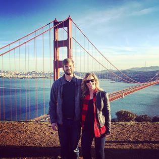 Visiting the Matron of honor, Allison Brunner, Eric Brunner, and their daughter Joanna Brunner, our flower girl, in San Francisco.