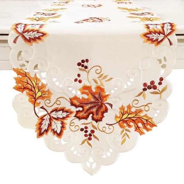 Fall Table Runner with Maple Leaf 15 x 67 Inch Festival Table Runner Thanksgiving Table Decorations for Parties Gatherings Restaurant Home Decor (B Style)