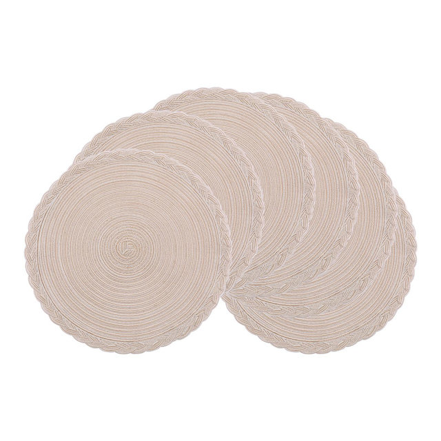 REGALWOVEN Dining Table Decor Indoor Outdoor Washable Wipe Clean Kitchen Rustic Placemats 6 Pcs Cream