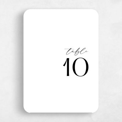 White Rounded Wedding Table Number - Sundell