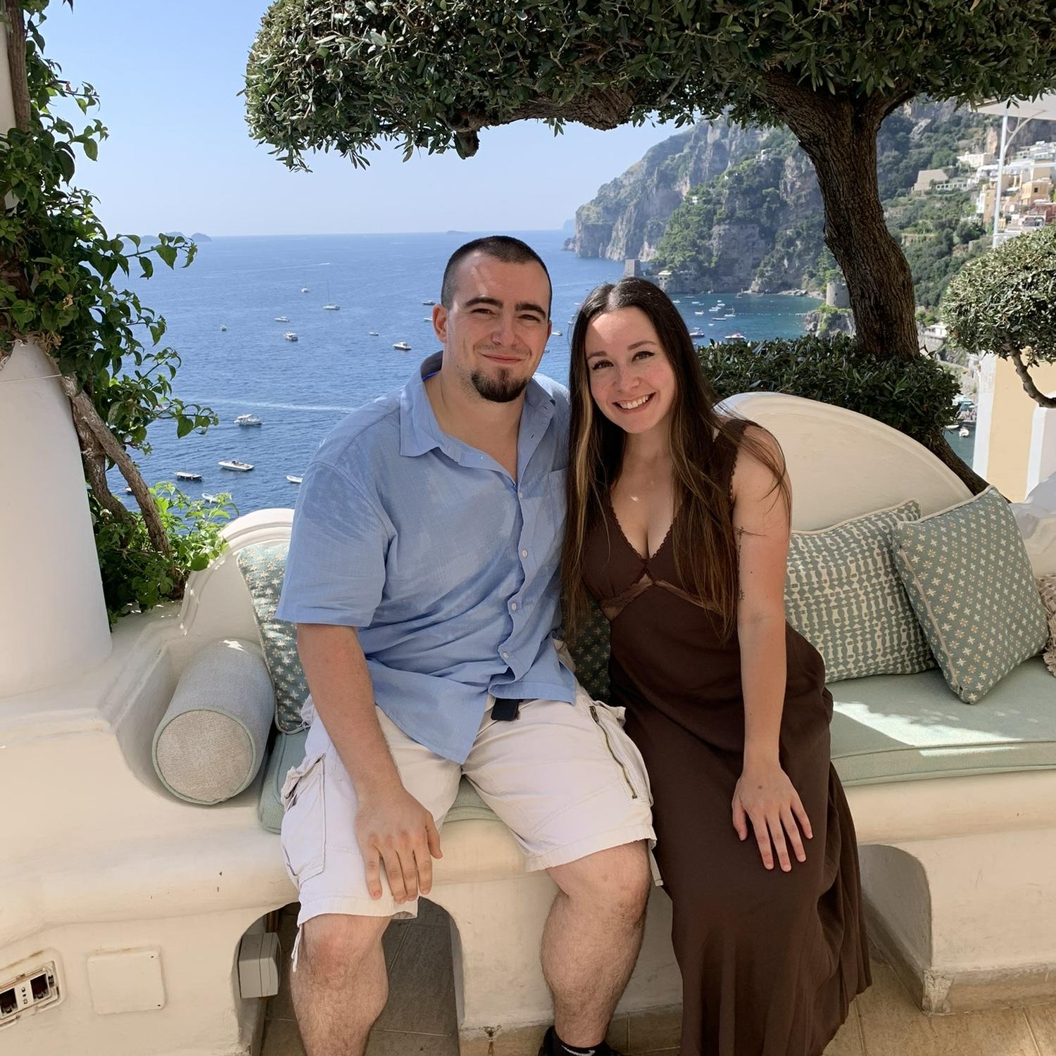 This photo was taken seconds before Walker proposed in Italy!