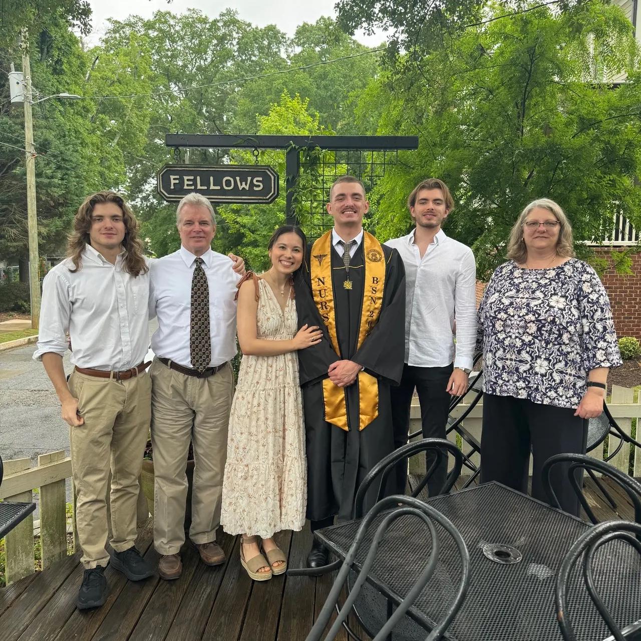 Celebrating Brennan's graduation with his family!