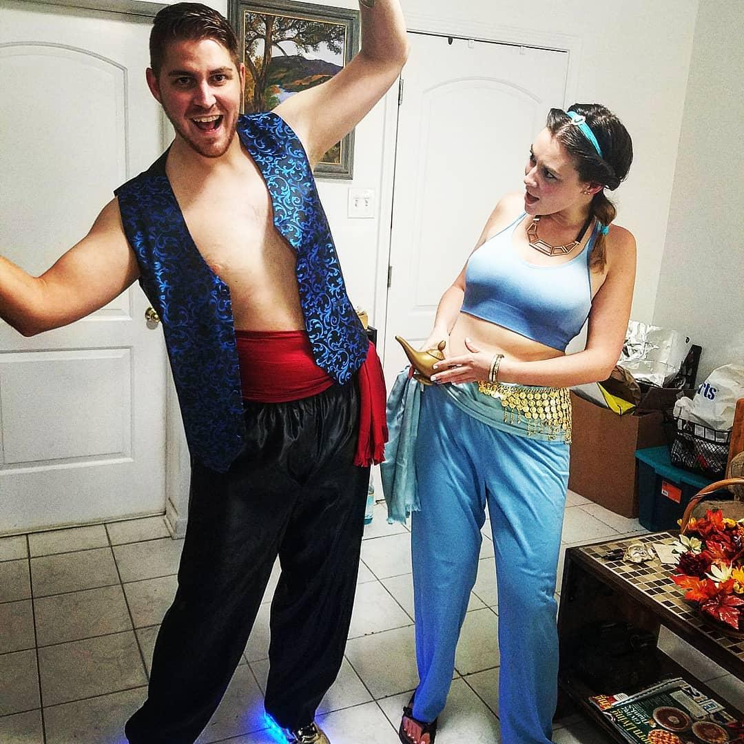First Halloween together. Genie and Jasmine are still going strong!
