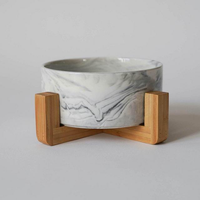 Mid-Century Modern Dog Bowl - Marble - 2 Pack