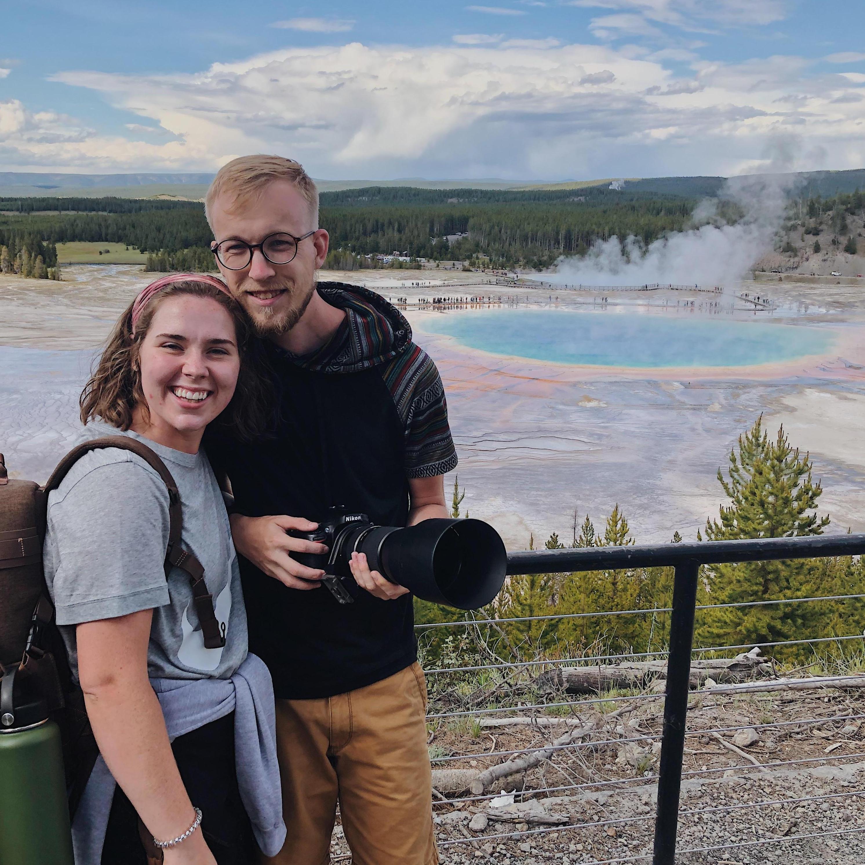 Grand Prismatic Springs. Yellowstone National Park. July 3, 2019.
