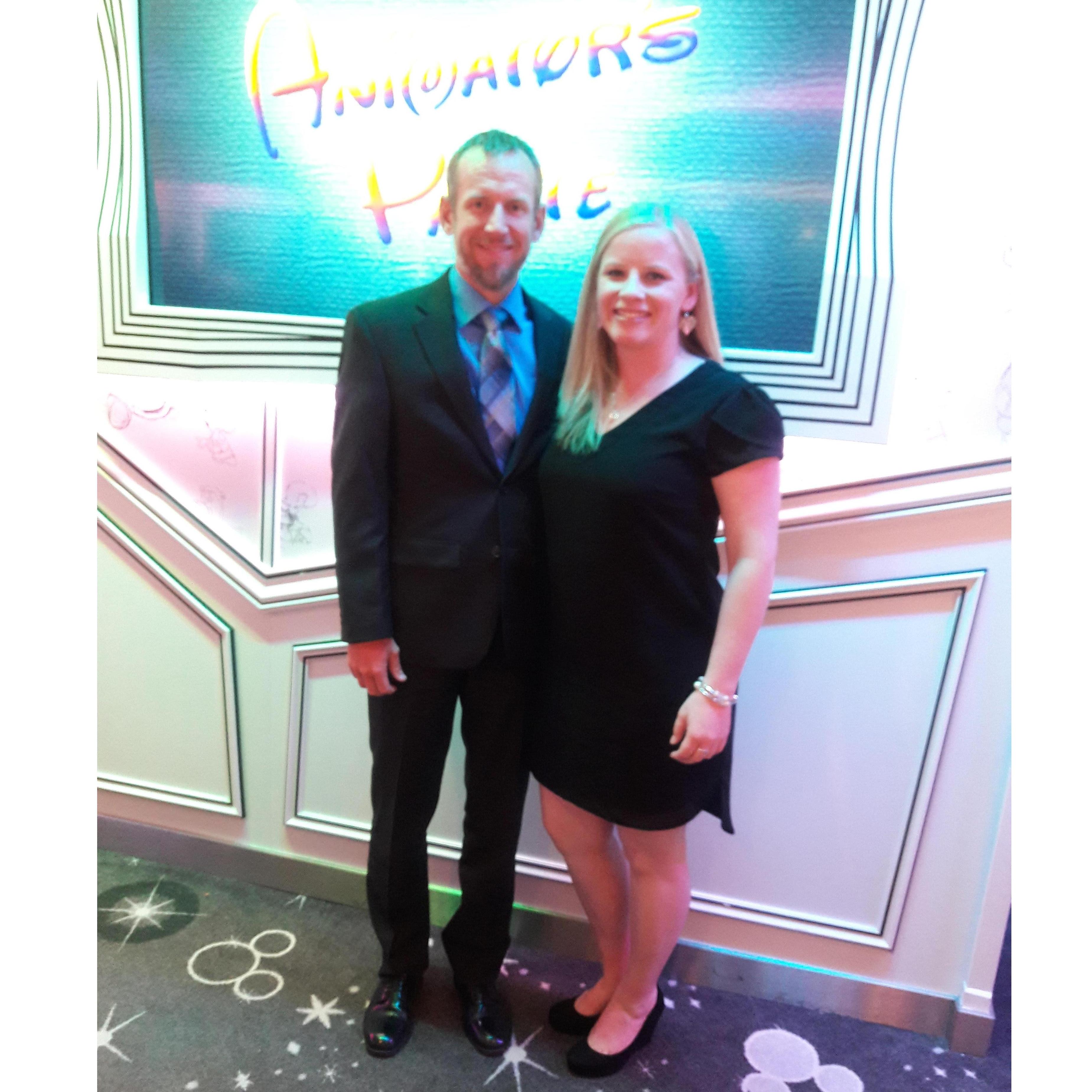 Fancy dinner at Animator's Palace on the Alaskan cruise.