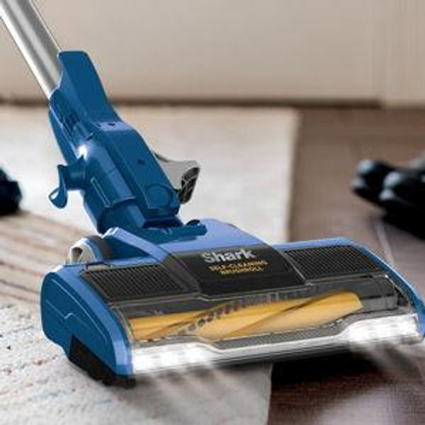 Shark - HV343AMZ Rocket Corded Stick Vacuum with Self-Cleaning Brushroll, Lightweight & Maneuverable, Perfect for Pet Hair Pickup, Converts to a Hand Vacuum, Crevice Upholstery Tools, Blue/Silver