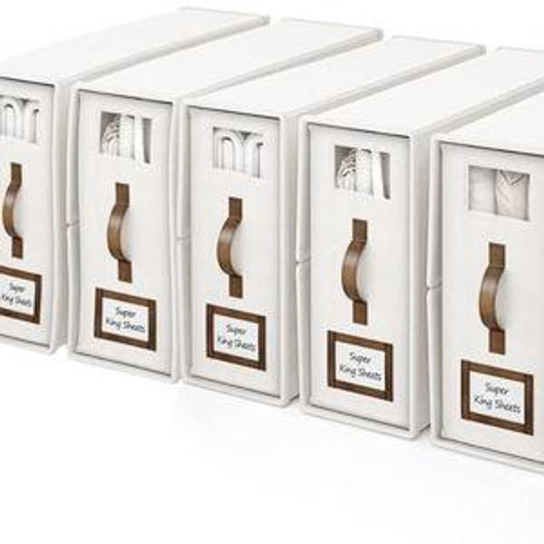 6 Pack Foldable Bed Sheets Set Organizers and Storage. Size: Cal King. Color: White